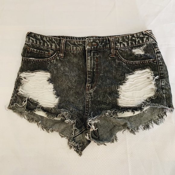 High Rise Short Distressed Jean Shorts - Mossimo by Target - Grey - Picture 1 of 10